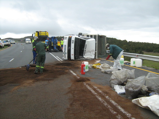 ECRT emergency spill response team at a road tanker incident